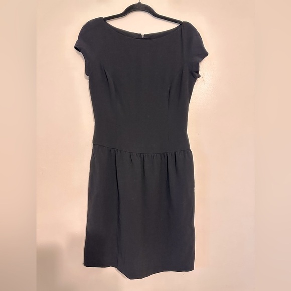 Ralph Lauren Purple Label Wool Drop Waist Black Dress Size 8 - Picture 1 of 7